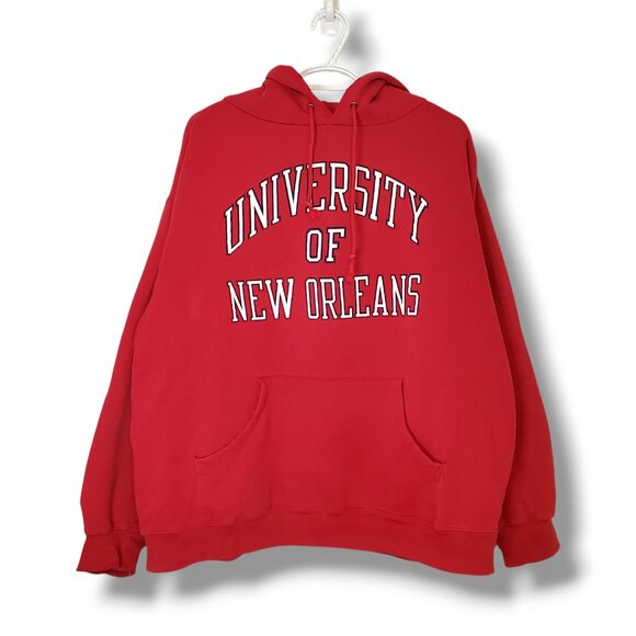 Vintage 90s University Of New Orleans Jansport Hoodie Red Size XL - Picture 1 of 7